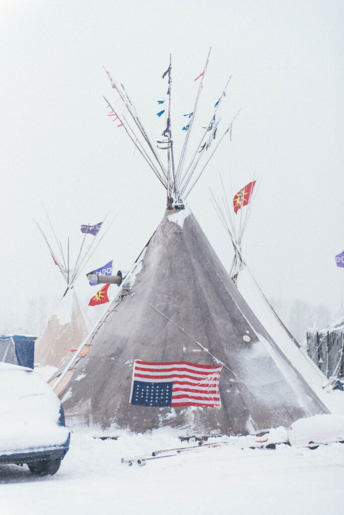 Kiliii Yuyan, Tipi and Flag of Distress, Standing Rock